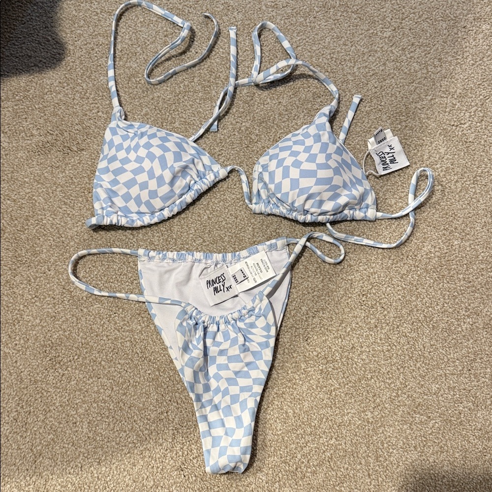 Princess Polly Blue and White Bikini